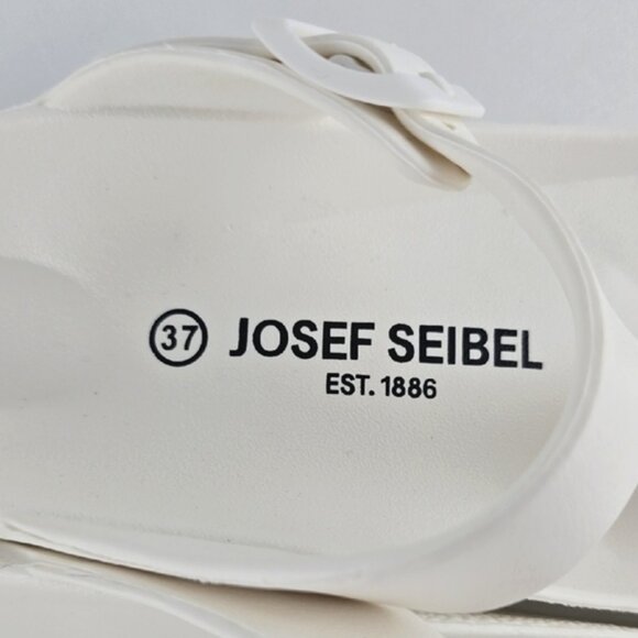 Josef Seibel Women's White Thong Slide Sandal Adjustable Strap Lightweight Sz 37 - Picture 9 of 11